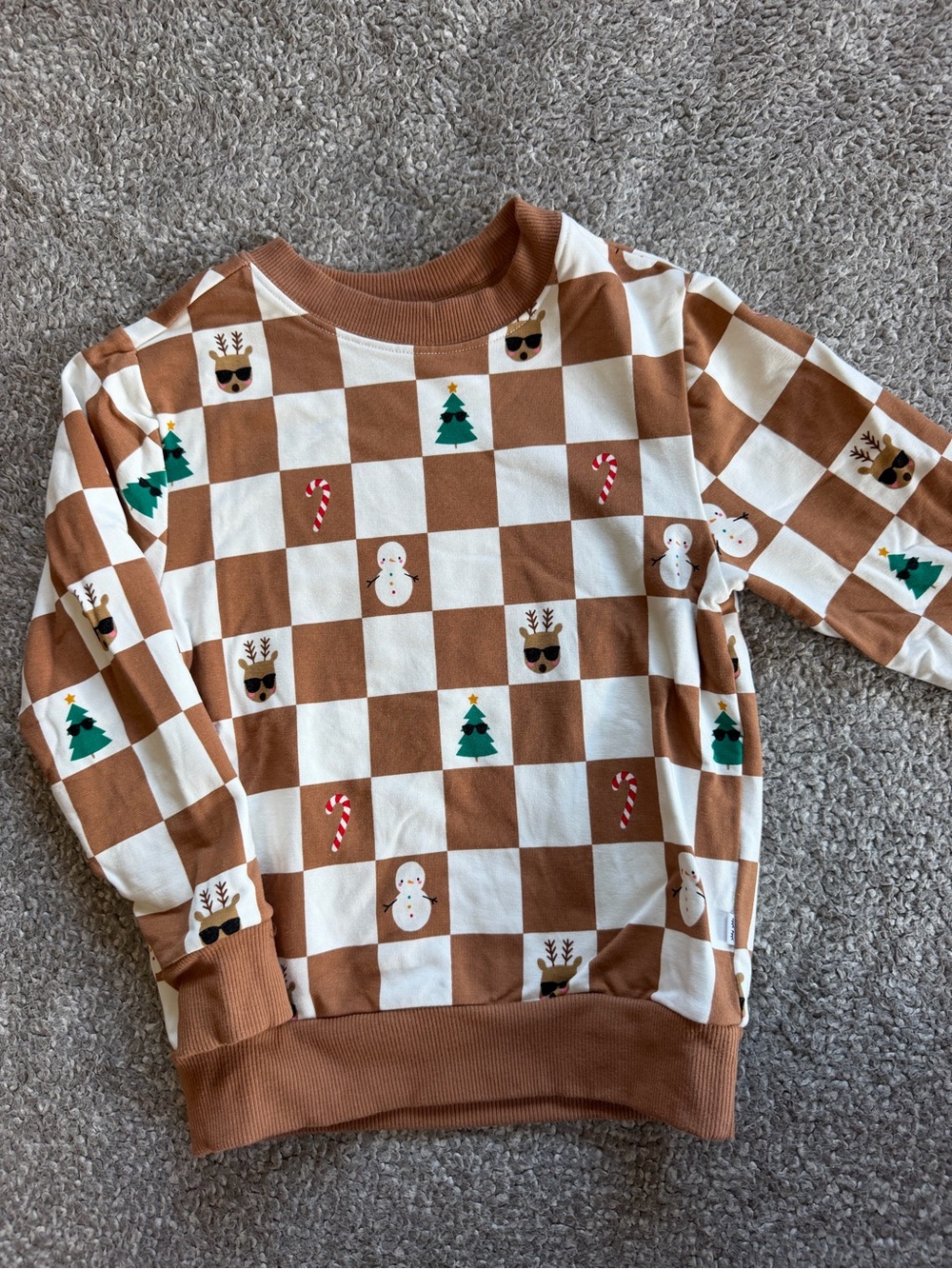 Little Sleepies Play Checker Christmas Sweater